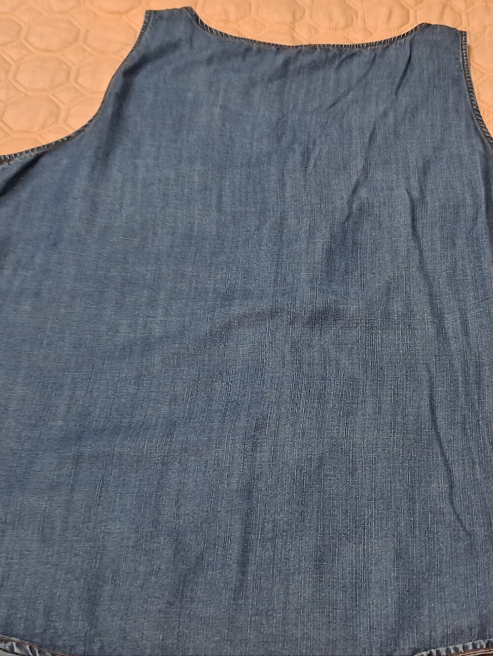 Chico's Sz 3 Denim-Look Sleeveless Tank Top in Blue - Picture 7 of 7